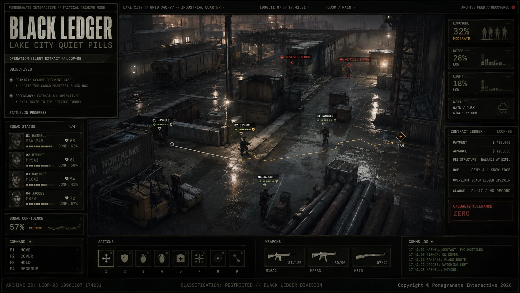 Black Ledger tactical mission interface concept