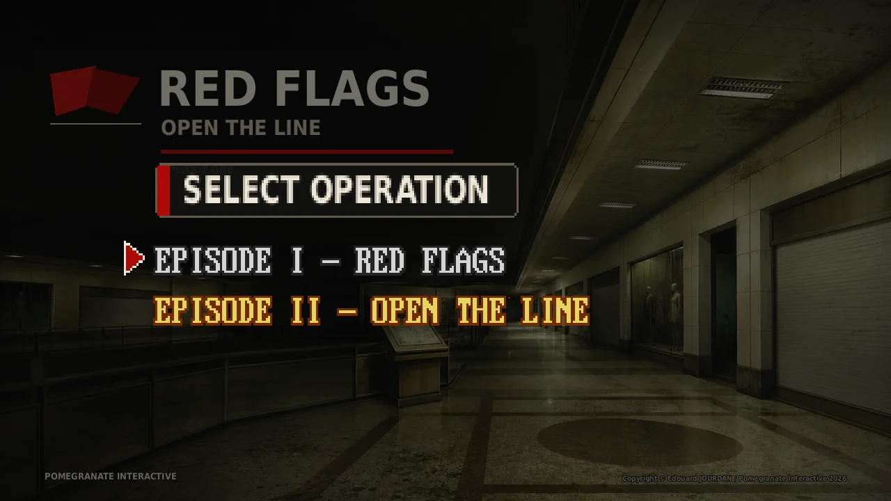 The Red Flags operation selector listing the campaign episodes
